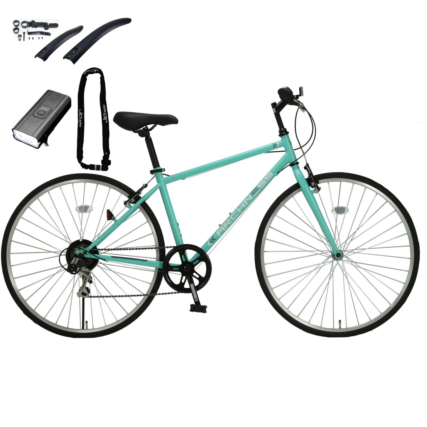 引取限定　• 【ほぼ未使用】700C クロスバイク シマノ6段変速／480mm Amazon | ARCHNESS クロスバイク 700c 自転車 シマノ6段変速